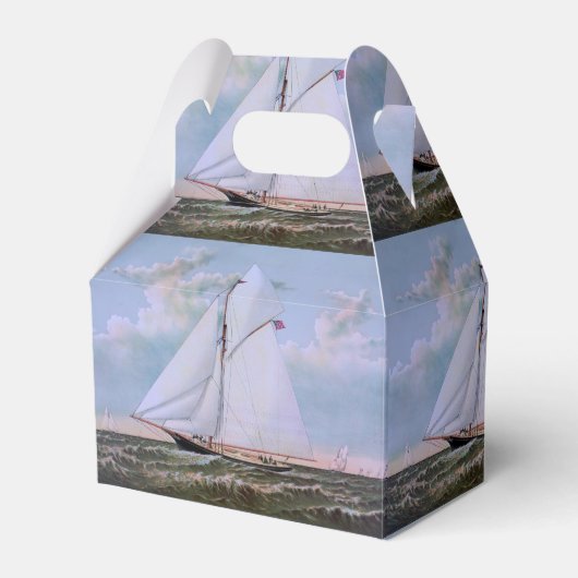 Antikes Segelschiff Sloop Yacht Sailboat Ozean Geschenkschachtel (Vorderseite)