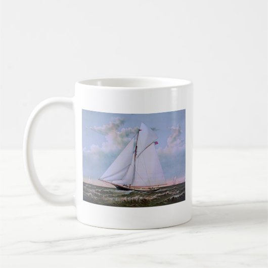 Antikes Segelschiff Sloop Yacht Sailboat Ozean Kaffeetasse (Links)