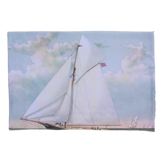Antikes Segelschiff Sloop Yacht Sailboat Ozean Kissenbezug (Vorderseite)