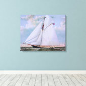 Antikes Segelschiff Sloop Yacht Sailboat Ozean Leinwanddruck (Insitu (Holzboden))