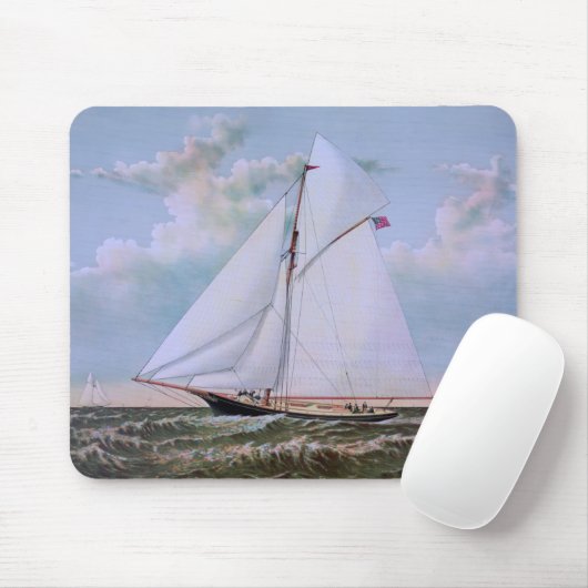 Antikes Segelschiff Sloop Yacht Sailboat Ozean Mousepad (Mit Mouse)