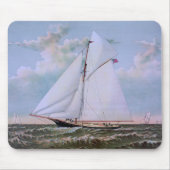 Antikes Segelschiff Sloop Yacht Sailboat Ozean Mousepad (Vorne)