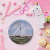 Antikes Segelschiff Sloop Yacht Sailboat Ozean Pappteller (Party)