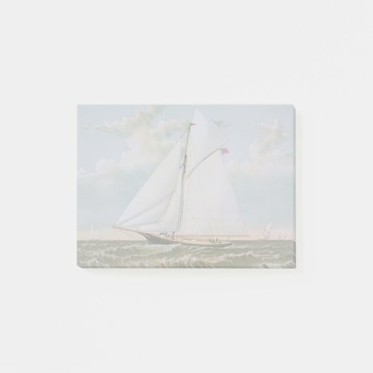 Antikes Segelschiff Sloop Yacht Sailboat Ozean Post-it Klebezettel (Vorderseite)