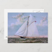 Antikes Segelschiff Sloop Yacht Sailboat Ozean Postkarte (Vorne/Hinten)