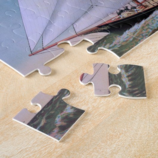 Antikes Segelschiff Sloop Yacht Sailboat Ozean Puzzle (Seite)