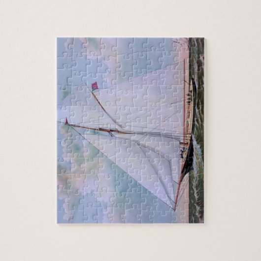 Antikes Segelschiff Sloop Yacht Sailboat Ozean Puzzle (Vertikal)