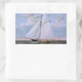 Antikes Segelschiff Sloop Yacht Sailboat Ozean Rechteckiger Aufkleber (Tasche)