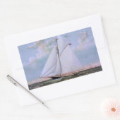 Antikes Segelschiff Sloop Yacht Sailboat Ozean Rechteckiger Aufkleber (Umschlag)