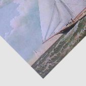 Antikes Segelschiff Sloop Yacht Sailboat Ozean Seidenpapier (Ausschnitt)
