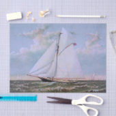 Antikes Segelschiff Sloop Yacht Sailboat Ozean Seidenpapier (Handwerk)