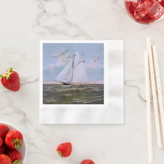 Antikes Segelschiff Sloop Yacht Sailboat Ozean Serviette (Beispiel)