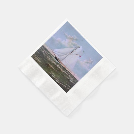 Antikes Segelschiff Sloop Yacht Sailboat Ozean Serviette (Ecke)