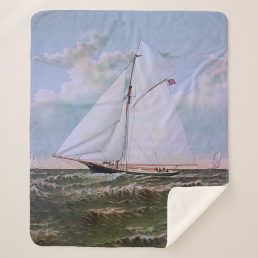 Antikes Segelschiff Sloop Yacht Sailboat Ozean Sherpadecke (Vorderseite)