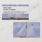 Antikes Segelschiff Sloop Yacht Sailboat Ozean Visitenkarte (Vorne/Hinten)