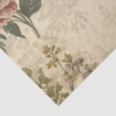 Antikes Seidenpapier mit Wildblumen-Dekoupage (Ausschnitt)