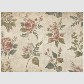 Antikes Seidenpapier mit Wildblumen-Dekoupage-Must