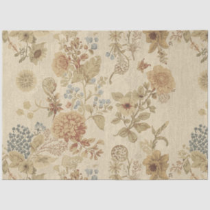 Antikes Seidenpapier mit Wildblumen-Dekoupage-Must