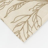 Antikes Sepia-Botanik-Linienkunst-Blumenmuster Fleecedecke (Ecke)
