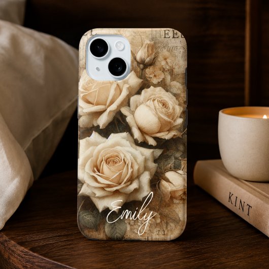 Antikes Shabby Chic Creme Rose Collage Individuell Case-Mate iPhone Hülle