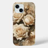 Antikes Shabby Chic Creme Rose Collage Individuell Case-Mate iPhone Hülle (Rückseite)