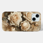 Antikes Shabby Chic Creme Rose Collage Individuell Case-Mate iPhone Hülle (Rückseite (Horizontal))