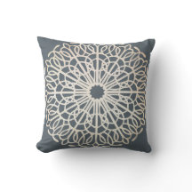 Antikes Shabby-Chic-Häkeldeckchen-Muster Dunkelbla