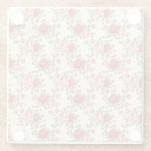 Antikes Shabby Chic Rosenmuster Glasuntersetzer (Rückseite)