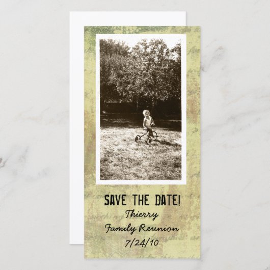 Antikes Shabby-Foto Save the Date Fotokarten (Vorne/Hinten)