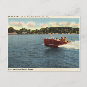Antikes Shafer Lake, Indiana Postkarte