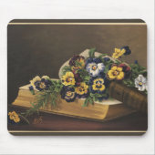 Antikes Shakespeare-Buch und farbenfrohes Stiefmüt Mousepad (Vorne)