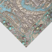 Antikes Silber Türkisgrün Krippe Szene Seidenpapier (Ausschnitt)