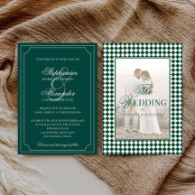 Antikes Smaragd Kariert Old Money Foto Hochzeit