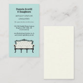 Antikes Sofa, Vintage Polsterung Visitenkarte (Vorne/Hinten)