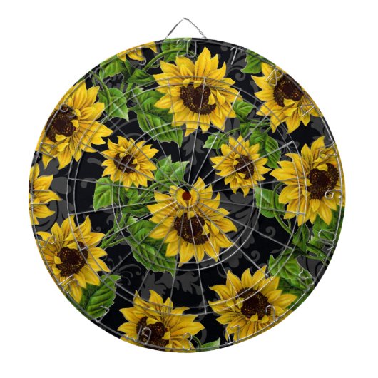 Antikes Sonnenblumenmuster Dartscheibe (vorne)
