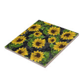 Antikes Sonnenblumenmuster Fliese (Seite)