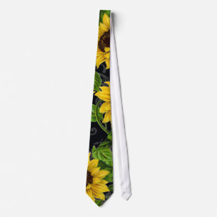 Antikes Sonnenblumenmuster Krawatte