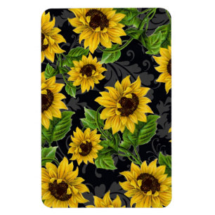 Antikes Sonnenblumenmuster Magnet