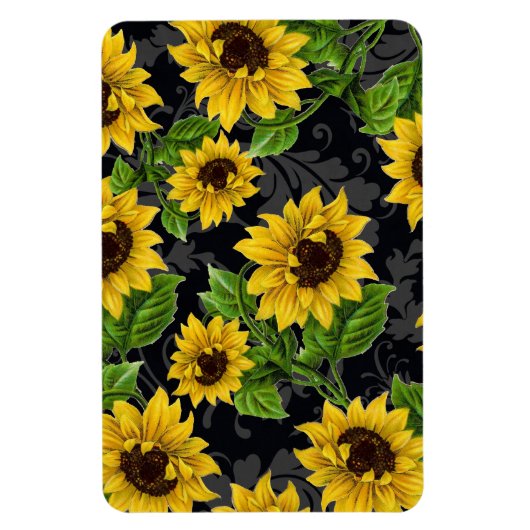 Antikes Sonnenblumenmuster Magnet (Vertikal)