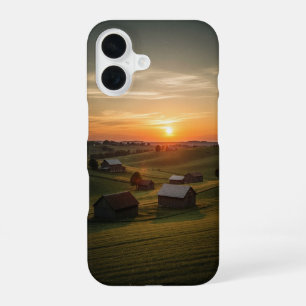 Antikes Sonnenuntergang auf dem Lande iPhone 16 Hülle