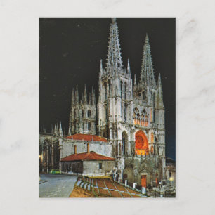 Antikes Spanien, Burgos, Kathedrale, bei Nacht Postkarte