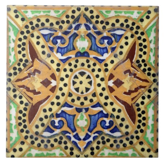 Antikes spanisches Mosaikfliese Fliese (Vorderseite)