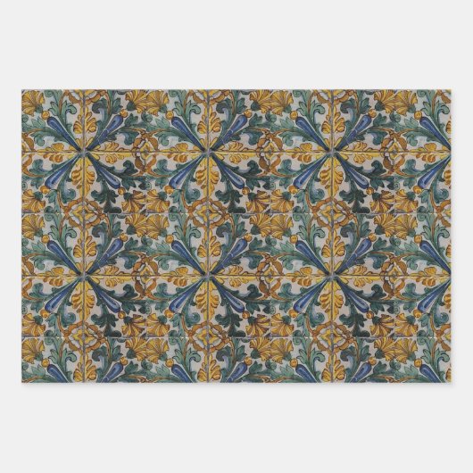 Antikes Spanisches Tile Geschenkpapier Set (Vorderseite)