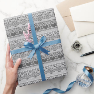 Antikes Spitzenblau-Muster für Kinder und Dekor Geschenkpapier