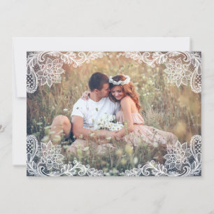 ANTIKES SPITZENFOTO SAVE THE DATE ANKÜNDIGUNG