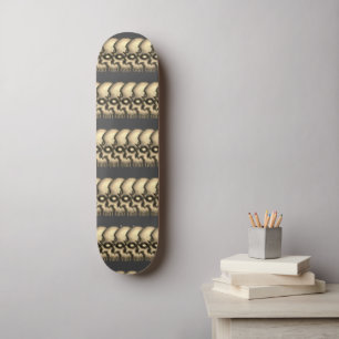 Antikes Stammes-Schädel-Muster Grunge Sepia Gothic Skateboard