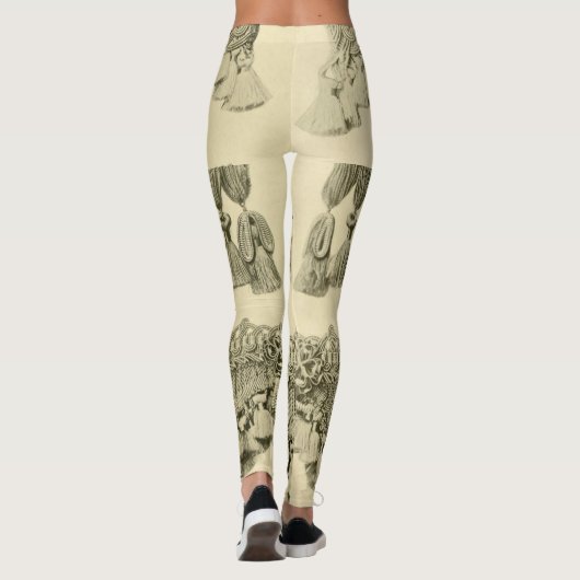 Antikes Stammmuster von Tassel und Spitzen Leggings (Rückseite)