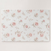 Antikes Staubiges Rosa Rosen Blumenmuster Puzzle (Horizontal)