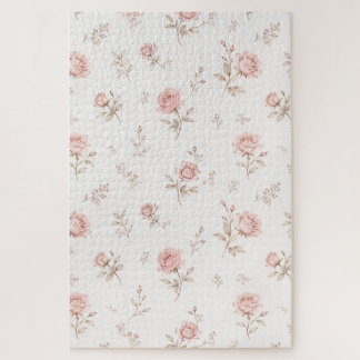 Antikes Staubiges Rosa Rosen Blumenmuster Puzzle
