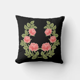 Antikes staubiges rosa Rosen Blumenmuster - Romant Kissen